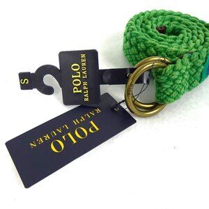 Polo Ralph Lauren Belt Men's Size S Green Webbed Adjustable O Ring Preppy